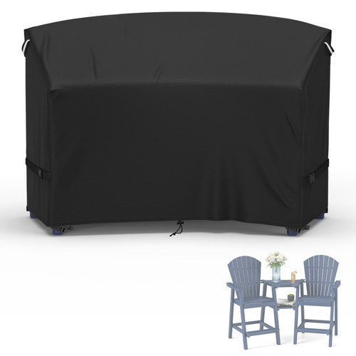 STARTWO Adirondack Chair Cover,Outdoor Waterproof Cover for Tall Adirondack Chair Set of 2 with Table,Black Waterproof Oxford for All-Season Protection(81"Wx30''Dx49''H)
