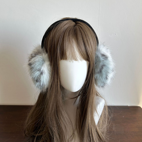 Y2k Leopard Faux Fur Earmuffs Folded Winter Warm Thicken Anti-freeze Ear Muffs Women Outdoor Cold Protection Ear-Muffs Ear Cover