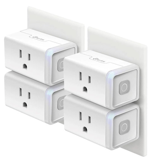 Kasa Smart Plug HS103P4, Smart Wi-Fi Outlet, Touch Actuator, Works with Alexa, Echo, Google Home, No Hub Required, 15 Amp, UL Certified, 4-Pack, White