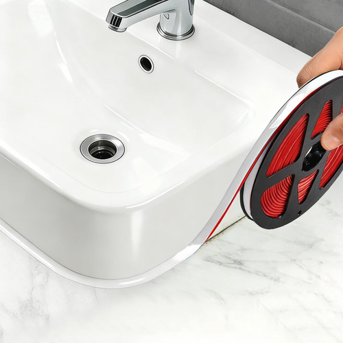 Caulk Tape Upgraded Waterproof Self Adhesive White 0.3" x 10Ft, Caulking Sealing Strip Sealant Decorative Tape for Bathroom Toilet Bathtub Shower Sink