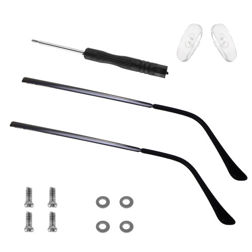 1 Pair Universal Glasses Repair Kit with Screws & Screwdriver Arm Replacement Eyeglass Screws Repair Kit Eye Fixing Screwdriver Eyeglasses Screw Legs Replacement Parts(Dark Grey)