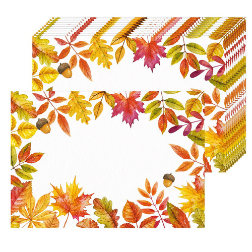 HSDSH 50 Pack Maple Leaves Fall Paper Placemats,16x 11 Inch Autumn Maple Placemat Thanksgiving Autumn Disposable Table Mats for Harvest Party Kitchen Dining Table Decoration