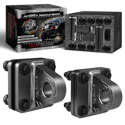 AUTMATCH D-Ring Shackle Mount (2-Pack) - 52,910 lbs (24T) Break Strength