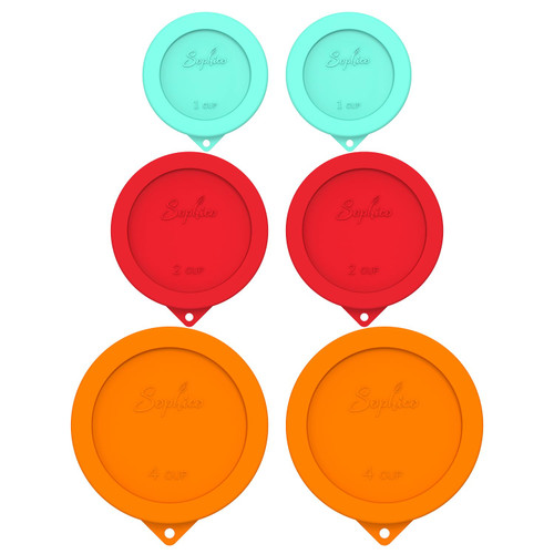 SOPHICO Round Silicone Lids Replacement for Pyrex/Anchor Hocking Glass 6Pk