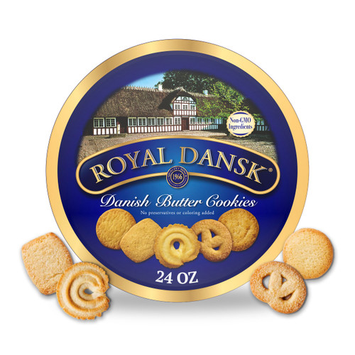 Royal Dansk Butter Cookies, Assorted Snacks Made with Real Butter, 24 Oz