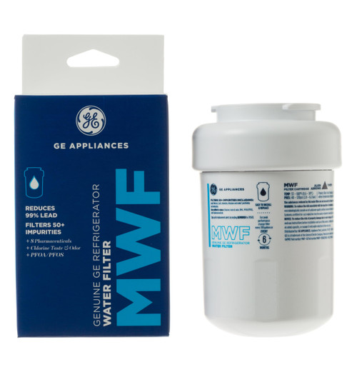 GE MWF™ Refrigerator Water Filter, Genuine Filter, Guaranteed Fit, 1-pack