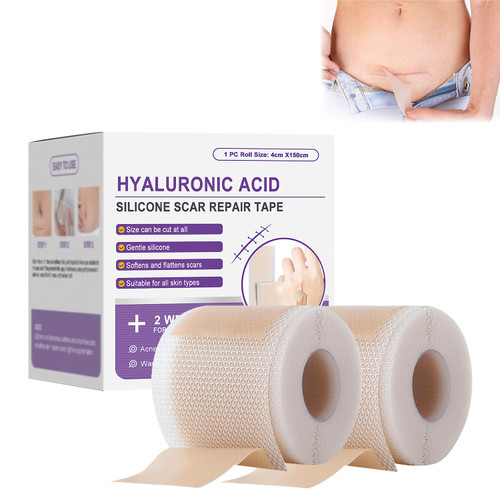 2Pcs Hyaluronic Acid Silicone Scar Tape,Silicone Scar Tape,Silicone Scar & Wrinkle Tape,Scar tape for all skin types