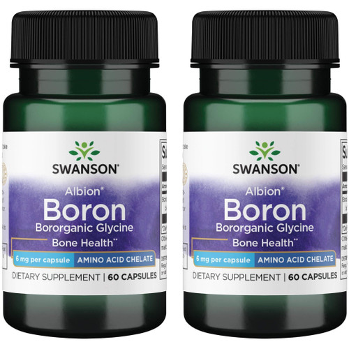 Swanson Boron from Albion, Boroganic Glycine 6 mg, 60 Capsules, 2 Pack