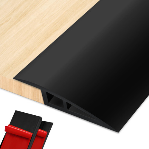 Vinyl Floor Transition Strip Door Threshold Self Adhesive 36 inch, Thresholds for Doorways, Edge-Reducer Transition-Strips for Door/Floor (Black)