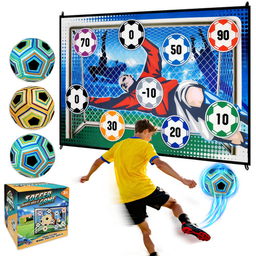 Sticky Soccer Dart Board Game for Kids Includes 3 Sticky Balls- Indoor/Outdoor Party Game for 5-12 Year Old Boys & Girls - for Family Competition