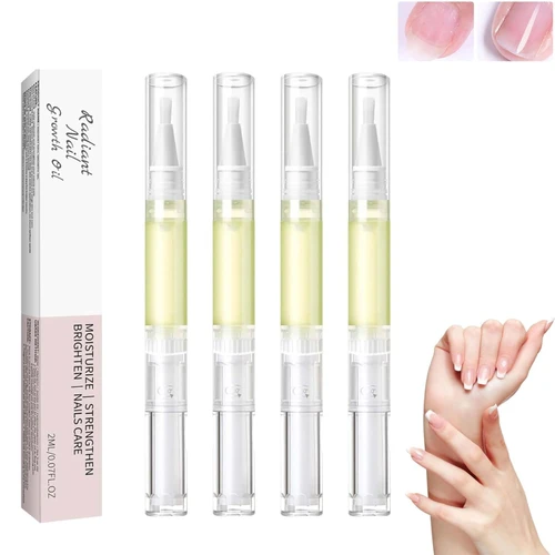 Nail Growth Oil Pen, Nail Strengthener and Hardener for Damaged, Brittle, Thin, Breaking Nails (4PC)