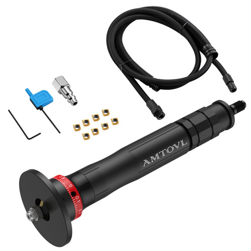AMTOVL Pneumatic Chamfering Tool, 60,000 RPM Adjustable 0.1–0.9 mm, C-Type