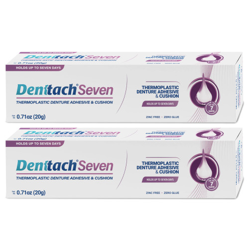 Denttach Seven Denture Adhesive, Thermoplastic Denture Cushion and Reliner, Upper and Lower Denture Comfort for Up to 7 Days, Zero Glue, Zinc Free (2)