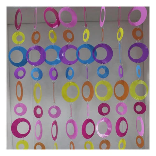 Queenbox 63in 8pcs Colorful Round Sequin Beaded Curtain, Bling Door String Curtain for Wall Panel Fringe Window Room Divider Blind