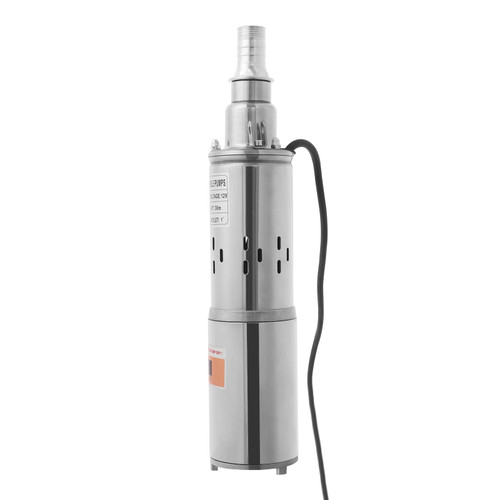 Deep Well Submersible Pump 12V 180W 1.2m³/263.96gal/H, Solar Powered Stainless Steel Water Pump with 55.77ft Cable, for Water Wells, Water Tanks, Outdoor Rivers, Farmland Gardens (12V, 180W)