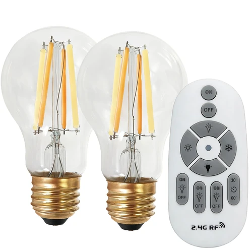 GTHAAA A19 Remote Control LED Light Bulbs E26 Dimmable 2700K-6000K, 2 Pack