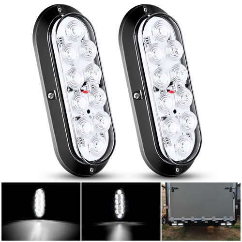 Nilight Trailer Tail Lights 2PCS 6 Inch Reverse Back Up LED Lamp, White