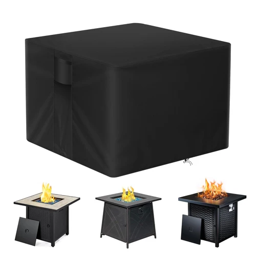 POMER Fire Pit Cover Square,30 Inch Firepit Covers Square,30x30x25 inch
