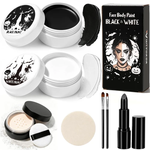 Black & White Oil Face Body Paint Halloween Cosplay Makeup Accessories