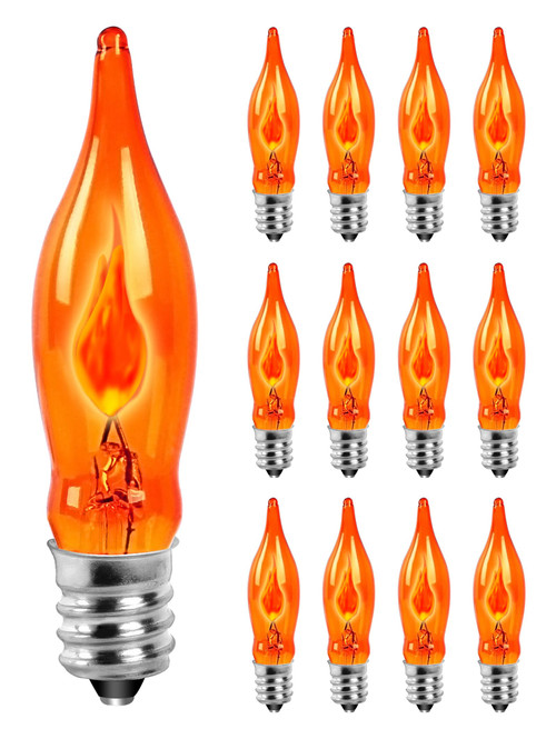 12PK Flickering Flame Light bulbs, Halloween Light Bulbs for Chandeliers