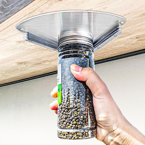 GOLDTREE Latest Stainless Steel Jar Openers for Seniors, Under Cabinet Jar Opener Tool for Weak Hands, Under Counter Jar Lid Cap Opener, Easy Grip
