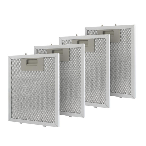 4-Pack Range Hood Grease Filter Compatible with Whirlpool Jenn-Air KitchenAid, 8.75 x 7.5 Inch 5-Layer Aluminum Mesh Replacement Filter, Replaces W10727013 W10915369 4455083 AP6037197 PS11769929