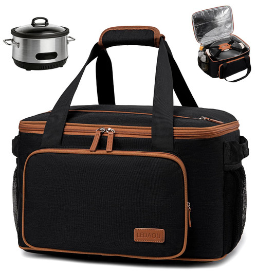 LEDAOU Crockpot Carrier Bag for 6-8 Qt Slow Cookers, Insulated Travel Case