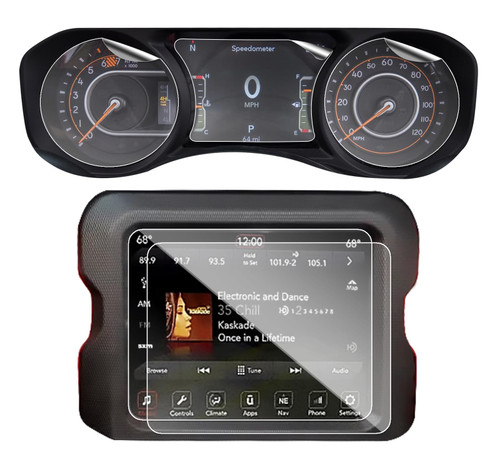 EUEKY 5pcs 2023 Wrangler Screen Protector Nav.&Dash for 2018-2023 Jeep Wrangler Rubicon Sahara 2020-2023 Gladiator Screen Protector for 2023 Wrangler Accessories-2pcs Nav. 8.4Inch&3pcs Dash