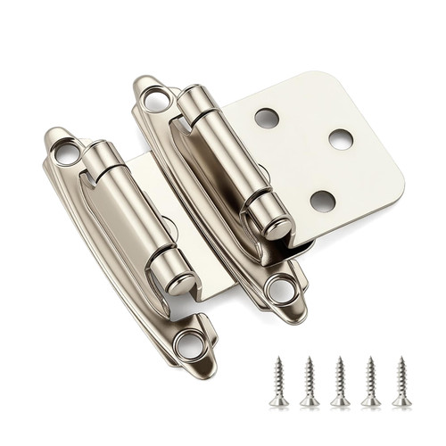 Ravinte Brushed Nickel Cabinet Hinges, 1/2 Inch Overlay, 30 Pack (15 Pairs)