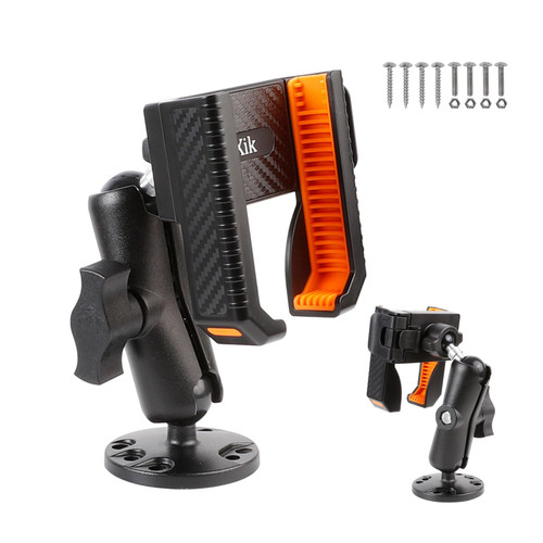 xik Phone Mount Holder for Boat Kayak Car Truck UTV - Round AMPS Base, [1s Lock & Release][360° Adjustable], Fits 4.7"-7.2" Phones, Heavy Duty, Wall Mount