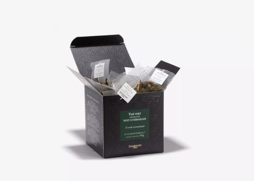 Dammann Freres Sachets, Nuit À Versailles Tea Bags, Premium Gourmet French Green Tea, Blend Bergamot, Kiwi, Peach Flavors, 25 count (Single Pack)