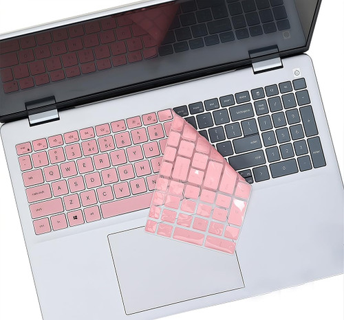 Yuomik Silicone Keyboard Cover Skin Protector Compatible for Dell 16/16 Plus DC16250 DC16251 DB16250 DB16255 DB06250, Inspiron 16 5640 5645, Dell 15 Laptop DC15250 DC15255 (Not for DA16250) (Pink)