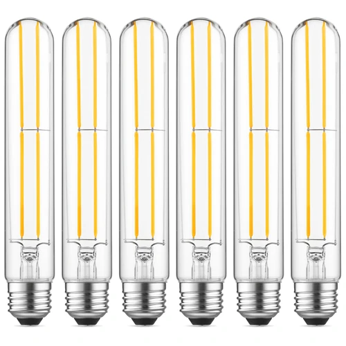 7.3" T10 Tubular LED Light Bulb, 60W Eq, Dimmable, Cool White 4000K, 6-Pack