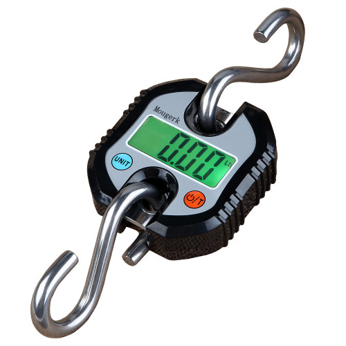 Mougerk Digital Hanging Scales Portable Heavy Duty Crane Scale 150 kg 300 lb 2 AAA Batteries(Not Included) (Black)