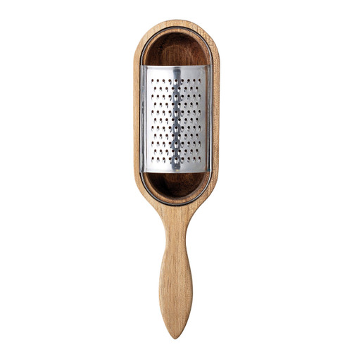 Bloomingville Acacia Wood & Stainless Steel Cheese Grater