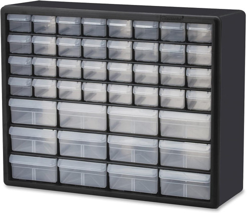 Akro-Mils 44-Drawer Plastic Storage Cabinet, 20"W x 6"D x 16"H, Black