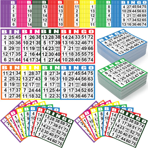 Eersida 3200 Pack Bingo Cards Bulk 8 Vibrant Colors Bingo Game Cards 4x4 Inch Disposable Paper Game Sheets for Gatherings Community Events Family Nights