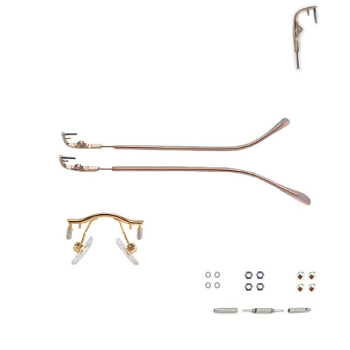 1 Pair Rimless Glasses Temple Arms Nose Bridge Eyeglasses Legs Screws