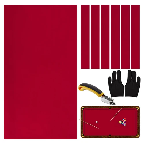 Pre-Cut 8ft Billiard Cloth Pool Table Felt Replacement Kit, Gloves & Tools