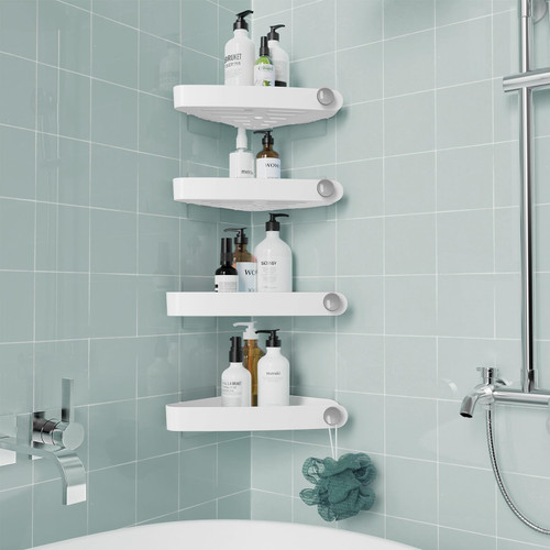 Sotfamily Plastic Shower Caddy Corner (for 90° Only), 4 Pack, White