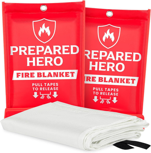 Prepared Hero Emergency Fire Blanket, Kitchen & Home, 39 x 39 in, 2 Pack