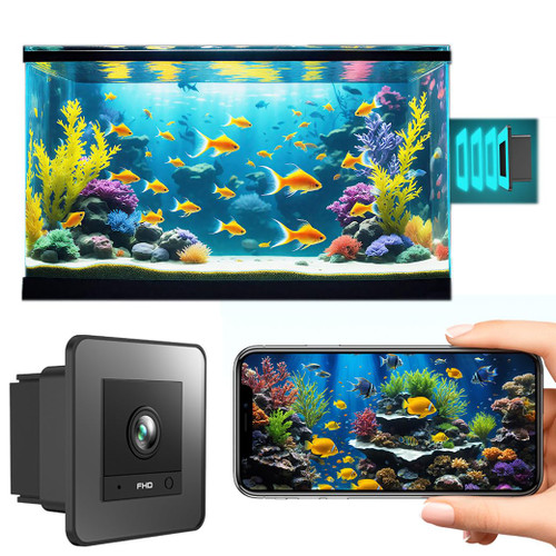 2K Aquarium Camera for Fish Tank & Reptile Terrarium, SD Card Included