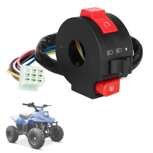 Left Starter Kill Light Switch Female Plug for 50CC 70CC 90CC 110CC 125CC for Buyang Coolster ICEbear Jetmoto Kangdi KAYO Kazuma Lifan RoKeta RPS Sunl TaoTao Yamoto Chinese ATV Quad 8 Wire 3-Function