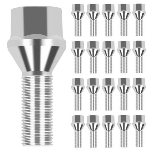 Fancemot 21PCS M12x1.25 Wheel Lug Bolt, 28mm Shank Length, 17mm Hex Conical