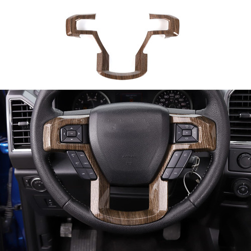Voodonala Wood Grain Steering Wheel Decorative Trim Car Steering Wheel Cover for 2015 2016 2017 2018 2019 2020 Ford F150 F250 F350 Super Duty