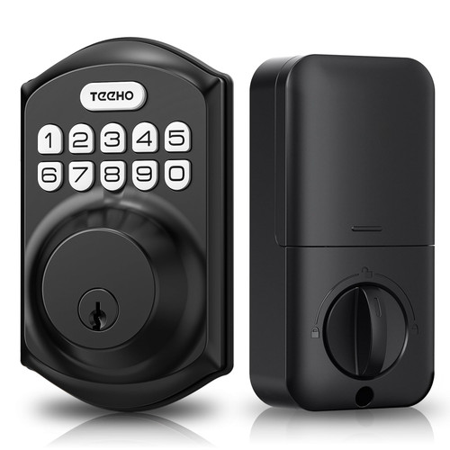 TEEHO TE001 Keyless Entry Deadbolt with Keypad for Front Door, Matte Black