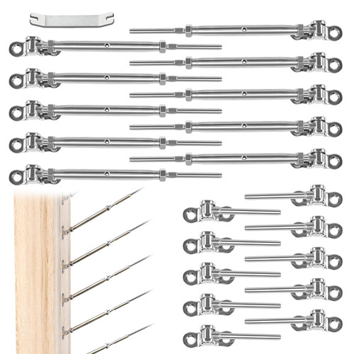 Muzata 10Pairs Cable Railing Hardware Swage Toggle Turnbuckle CK07