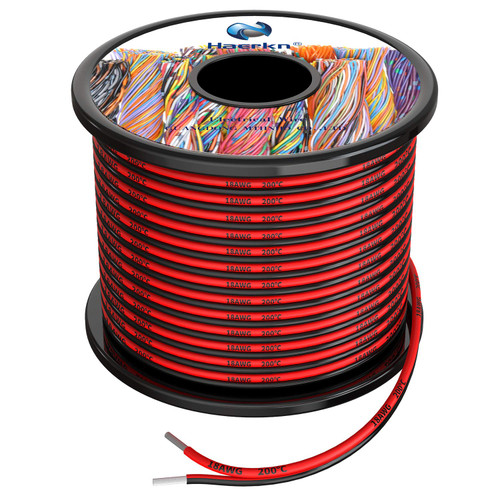 Haerkn 18awg Silicone Electrical Wire Cables 2 Cores 30ft Spool
