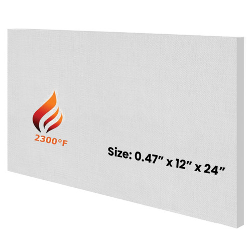SIMOND STORE Ceramic Fiber Insulation Board, 0.47" x 18" x 24", 2300F Rated