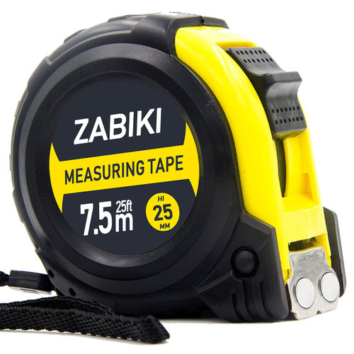 Measuring Tape Measure, 25 Ft Easy to Read Decimal Retractable Dual Side Ruler with Metric and Inches, for Surveyors, Engineers and Electricians, with Magnetic Tip and Rubber Protective Casing
